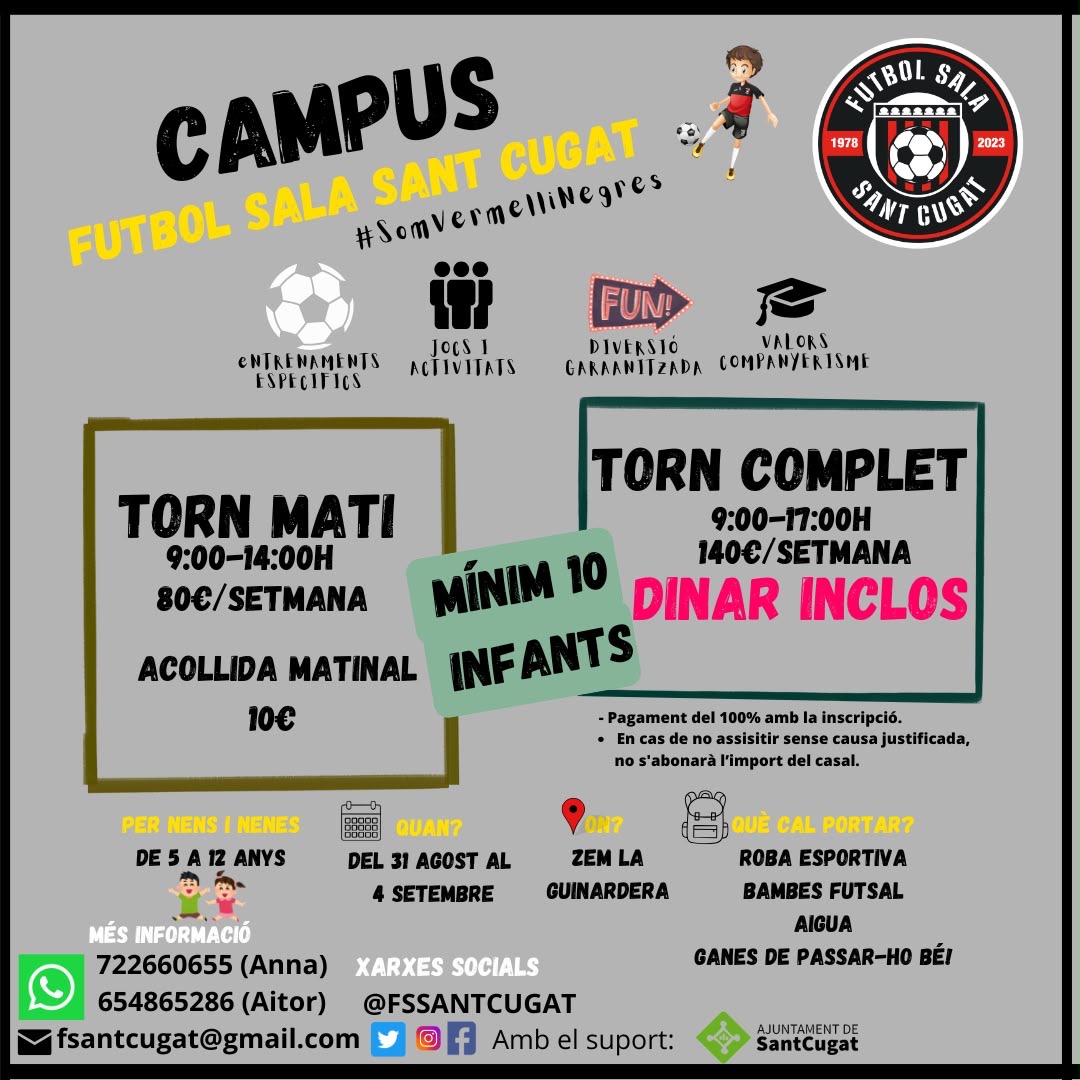 Campus setembre – Futbol Sala Sant Cugat
